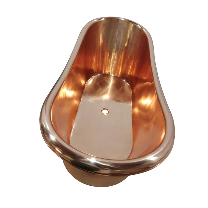 Full Shining Slanting Base Copper Bathtub