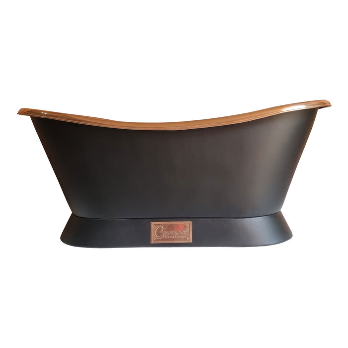 Black Slanting Base Copper Bathtub