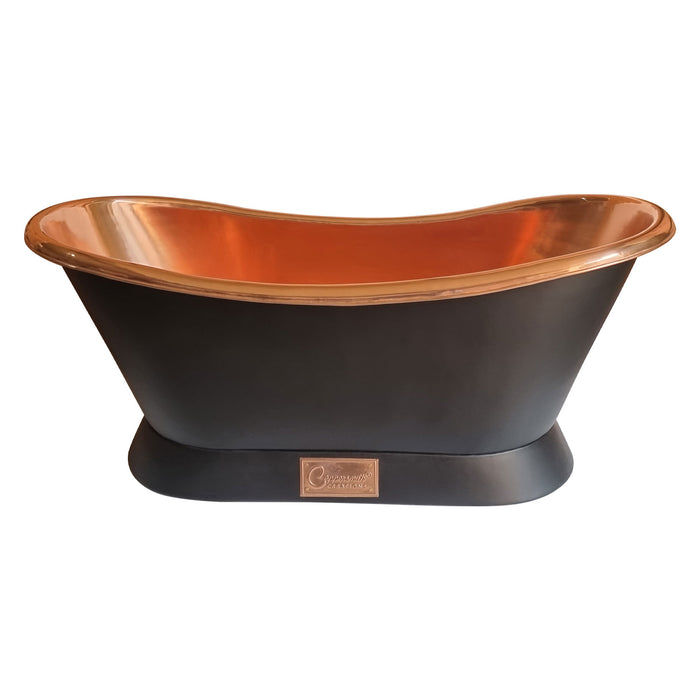 Black Slanting Base Copper Bathtub