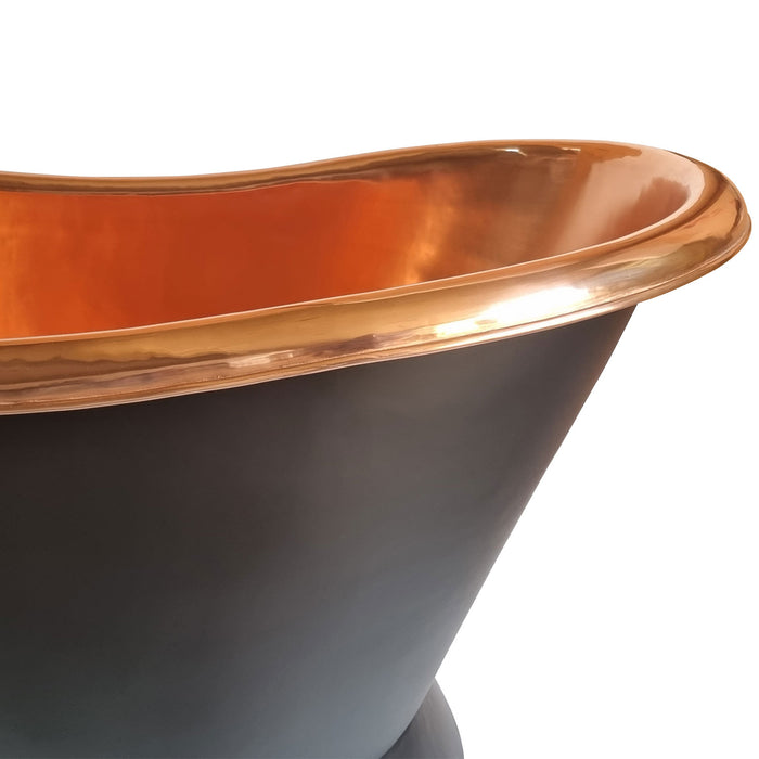 Black Slanting Base Copper Bathtub