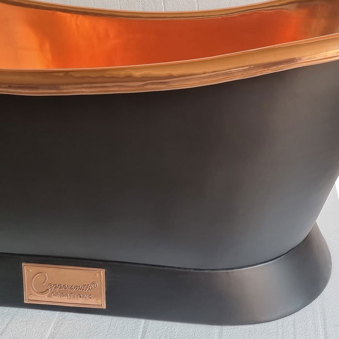 Black Slanting Base Copper Bathtub