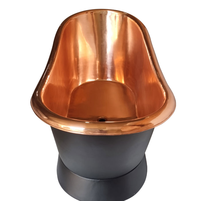 Black Slanting Base Copper Bathtub